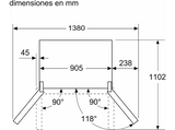 Frigorífico americano - Siemens KF96NAXEA, No Frost, 605 l, 183 cm, Black Steel