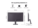 Monitor gaming - LG UltraGear™ 24G411A-B, 23.8 Full-HD, 144 Hz, 1 ms, IPS, HDR10, Morado Grisáceo