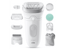 Depiladora - Braun Silk·épil 7 7-081 SkinSpa, Tecnología MicroGrip, Luz SmartLight, Wet&Dry, Piel suave duradera, Todo en uno, Plata