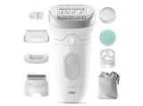 Depiladora - Braun Silk·épil 7 7-081 SkinSpa, Tecnología MicroGrip, Luz SmartLight, Wet&Dry, Piel suave duradera, Todo en uno, Plata
