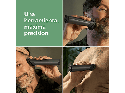 Afeitadora Corporal - Philips MG7921/15, BeardSense, 15 en 1, 120 min, Uso Seco/Húmedo, Cara,Pelo,Cuerpo, Cuchillas Acero Autoafilable, Multi Grooming