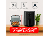 Freidora de aire - Moulinex Crisp & Go, Apilable y portátil, 2 cestas, 1.4L, 3.8L, 4 modos de cocción, 1700 W, Ajuste manual de temperatura, Verde
