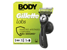 Afeitadora corporal - Gillette Labs Body + Intimate, Maquinilla de afeitar corporal, Tecnología FlexDisc 2D, Soporte magnético para ducha, 1 recambio