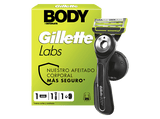 Afeitadora corporal - Gillette Labs Body + Intimate, Maquinilla de afeitar corporal, Tecnología FlexDisc 2D, Soporte magnético para ducha, 1 recambio
