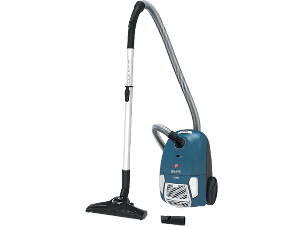 Aspirador con bolsa - Hoover BRAVE, 700W, 2.5 l, Tubo telescópico, Radio acción 7.5 m,  Incluye Accesorios, Azul
