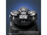 Afeitadora  Rowenta Barber Experience, Afeitadora de cabeza, 5 cabezales, Autonomía 80 min, Wet & Dry, Ergonómico, Cuchillas flexibles, Neceser, Negro