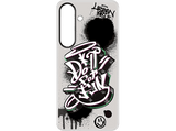 Funda - Samsung Flipsuit Rugerizada, Para Samsung Galaxy S25 Plus, Transparente y borde negro con pegatina