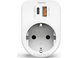 Ladrón de enchufes - Hama 00223343 Base Múltiple, Enchufe + USB-A + USB-C, 30W, Blanco