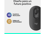 Ratón inalámbrico - Logitech Pop, 4000 ppp, Easy-Switch, Bluetooth, SmartWheel, Botones personalizables, Tecnología Silent Touch, PC-Mac, Negro
