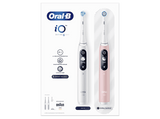 Cepillo eléctrico - Oral-B iO 6S, Pack doble, 5 modos, Pantalla interactiva, Sensor de presión, Blanco y rosa