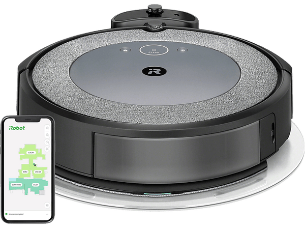 Robot aspirador - iRobot Roomba Combo® i5, 750W, 276ml, 75 min, 68db(A), Gris