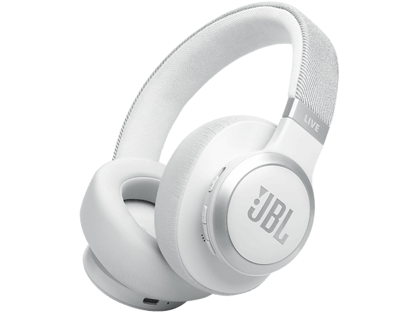 Auriculares inalámbricos - JBL Live 770, Cancelación ruido adaptativa, Autonomía 65h, Bluetooth, Blanco