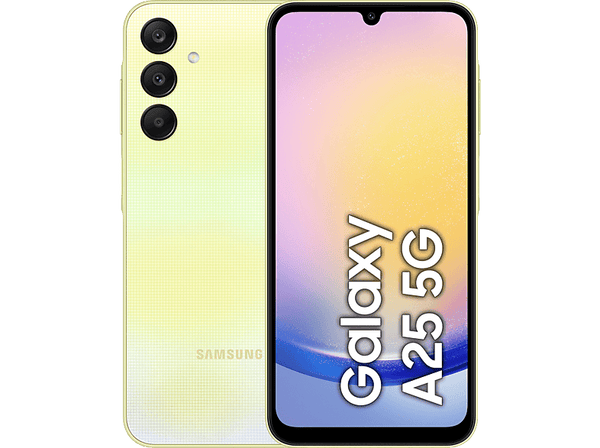 Móvil - Samsung Galaxy A25 5G, Amarillo, 128GB, 6GB RAM, 6.5" FHD+, Exynos 1280 Octa-Core, 5000mAh, Android 14