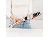 Batidora de mano - Taurus HBA2300X, 2300W, Función TURBO, Incluye vaso medidor de 1 L, picador y emulsionador, Acero Inoxidable, Plateado