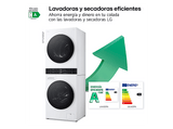 Lavadora secadora - LG WT1210WWF, Torre de lavado 12/10 kg, TurboWash™, Smart Pairing™, Blanco