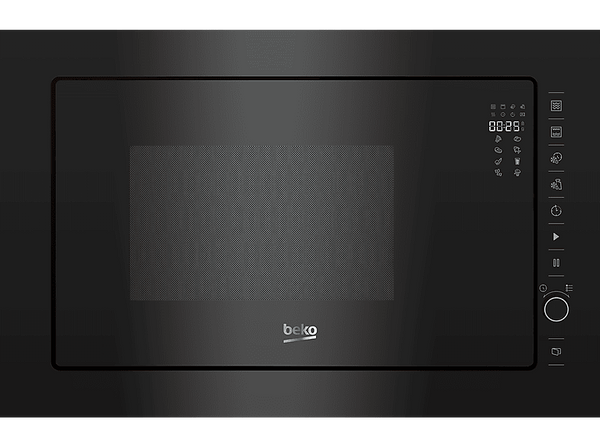 Microondas con grill integrable - Beko BMGB 25333 BG, 900 W, 5 niveles, 25 l, 8 programas, Negro