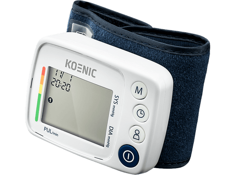 Tensiómetro - Koenic KBP 1024, Fácil lectura, Para muñeca, Pantalla LCD, Blanco