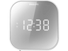 Radio despertador - Philips TAR4406/12, Sintonización digital FM, Alarma dual, USB, Temporizador, Blanco