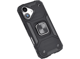 Funda - Isy ISC 6106, Compatible con iPhone 16, Resistente a Golpes, Soporte Plegable Integrado, Negro