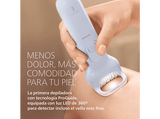 Depiladora de arranque - Philips BRE708/00, ProGuide 360°, 32 pinzas cerámica, Piernas y Cuerpo, Seco y Mojado, 60 min, Sin cable, LED