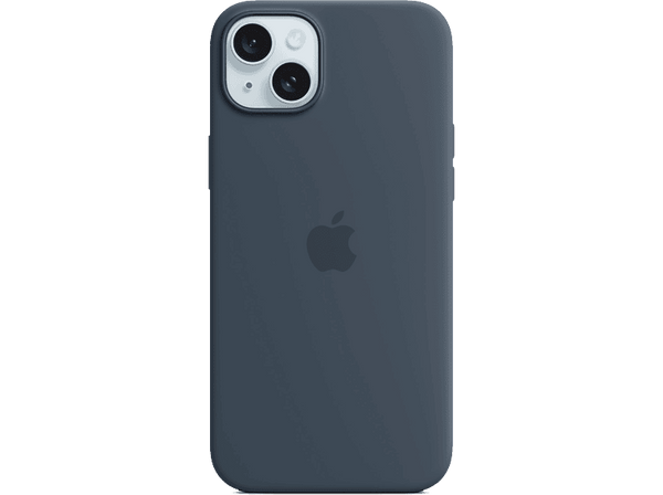 Apple Funda de silicona con MagSafe para iPhone 15 Plus, Azul tempestad
