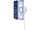 Funda móvil - CellularLine ICONIC MAG, Apple, Para iPhone 16e, Compatible con MagSafe, Azul y Transparente