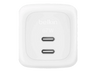 Cargador de pared - Belkin WCH020KQWH, Universal, 2x USB-C, 67W, Carga Rápida, Blanco