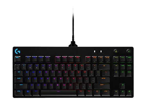 Teclado gaming - Logitech G PRO, Con Cable, Retroiluminación, 12 teclas programables, USB, Negro