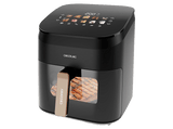 Freidora de aire - Cecotec Cecofry&Grill Smokin’ 6500, 2200W, 6.5L, Doble grill, 10 Menús, Ahumador integrado, Pizza maker, Negro