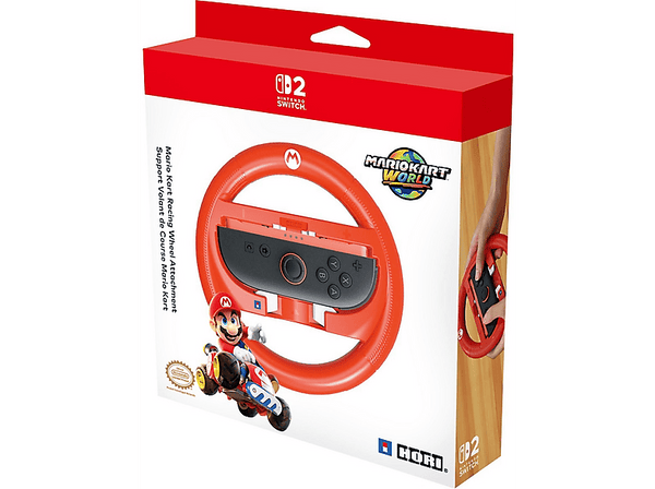 Volante Nintendo Switch 2 - Hori Volante Mario Kart Mario, Para Nintendo Switch 2 y Nintendo Switch, Con botón L/R, Empuñaduras texturizadas