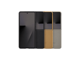 Funda móvil -  Samsung, Para Samsung Galaxy Z Flip7, Cuero Vegano, Negro