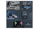 Aspirador escoba - Rowenta X Pert 5.80 RH5A32, Potencia succión 120 AW, 60 min, Cepillo multisuperficie, Pantalla digital, Alta filtración, Violeta
