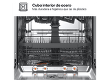 Lavavajillas - LG DF375HVS, 14 servicios, 10 programas, 60 cm, LED táctil, Tercera bandeja, TrueSteam™, QuadWash™, Inox antihuellas
