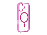 Funda móvil - CellularLine ICONIC MAG, Para iPhone 17, Ultrarresistente, MagSafe, Rosa y Transparente