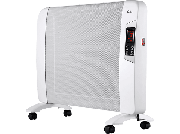 Estufa de mica - ok. OMIH 15224 ES, 1500W, Protección sobrecalentamiento, Display LED, Blanco