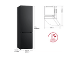 Frigorífico combi - LG GBV7280AEV, No Frost, 203 cm, 387 l, Door Cooling™, Cajón FRESHConverter™ Acero negro grafito antihuellas