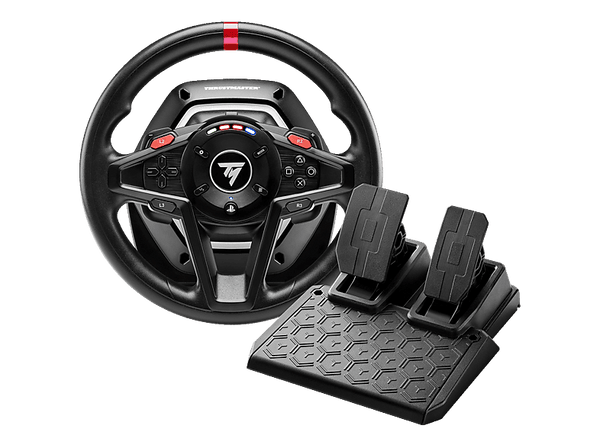 Volante - Thrustmaster T128 SimTask Farming Pack, Volante + pedales + palanca de cambios, Para PC, PS5 y PS4, Ángulo de giro de 270° a 900°, Negro