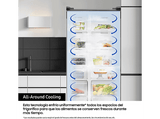 Frigorífico americano - Samsung Bespoke AI RS70F65KDTEF, All Around Cooling, No Frost, 178.4 cm, 640 l, Dispensador agua y hielo, Inox