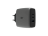 Cargador de pared - ISY IAC-7100, 100W, 3 puertos, Carga ultrarrápida, Gris oscuro