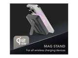 Powerbank - CellularLine Mag Stand, 10000 mAh, 20 W, Carga inalámbrica, USB C, Negro
