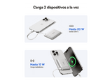 Powerbank - Baseus PicoGo Ultra-Mini Magnetic, 5000mAh, 20W, Carga ultrarrápida inalámbrica Qi2, USB-C, Con cable, Universal, Blanco Titanium