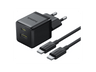 Cargador de pared - Baseus PALM, 30W, USB y Tipo-C, Kit con cable Tipo-C de 100 cm, Universal, Negro