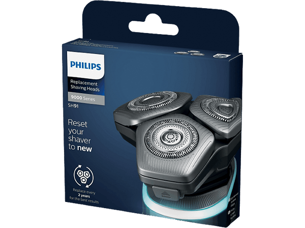 Recambio para afeitadora - Philips SH91/50, Cuchillas NanoTech Dual Precision, Autoafilables, Inox