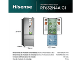 Frigorífico combi - Hisense RF632N4AIC1, Total No Frost, 201.3 cm, 485 L, Metal Tech Cooling, Multi Air-Flow, Inox