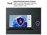 Portátil - LG Gram 16U55U-G.AU75BN, 16 WUXGA Copilot+ PC, AMD Ryzen™ AI 7 445 50 TOPS, 16GB RAM, 512 GB SSD, Windows 11 Home, Sin cargador