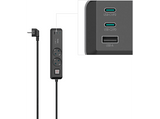 Regleta - Hama 00223062, 2 tomas, Para exteriores, Montaje pared, Conexión USB, 3680 W, Negro