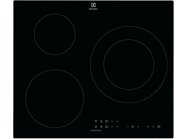 Placa inducción - Electrolux LIT60336C, Inducción, Eléctrica, 3 zonas, 60 cm, Sin marco, Negro