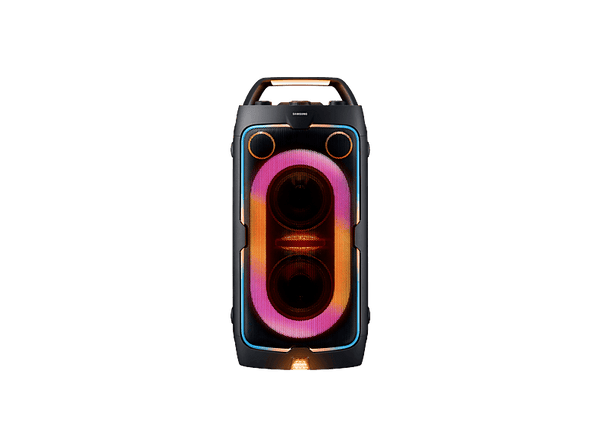 Altavoz de gran potencia - Samsung MX-ST40F/ZF, Portátil para fiestas, Asa de transporte y ruedas, Iluminación personalizable, Aut 12h, 160 W, Negro