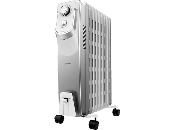 Radiador de aceite - Cecotec ReadyWarm 9000 Space 360º, 9 Elementos, 2000 W, 3 Niveles, Blanco