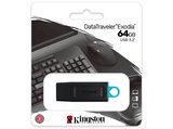 Memoria USB 64 GB - Kingston Exodia DTX/64GB, 5 Gbit/s, USB 3.2 Gen 1, Negro y Azul